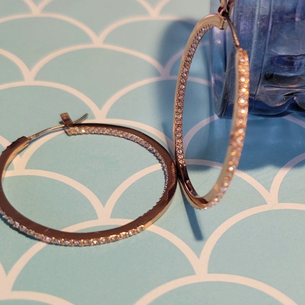 Chloe + Isabel Sparkling Rose Hoop Earrings
